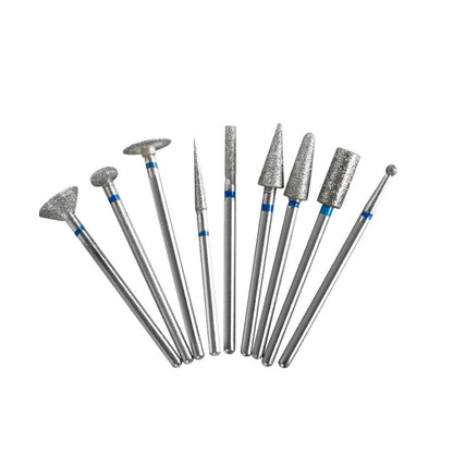 10Pcs 2.35mm Dental Sintered Diamond Point Polisher HP Shank Rotary Bur Set