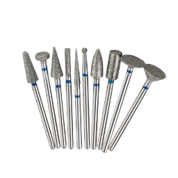 10Pcs 2.35mm Dental Sintered Diamond Point Polisher HP Shank Rotary Bur Set